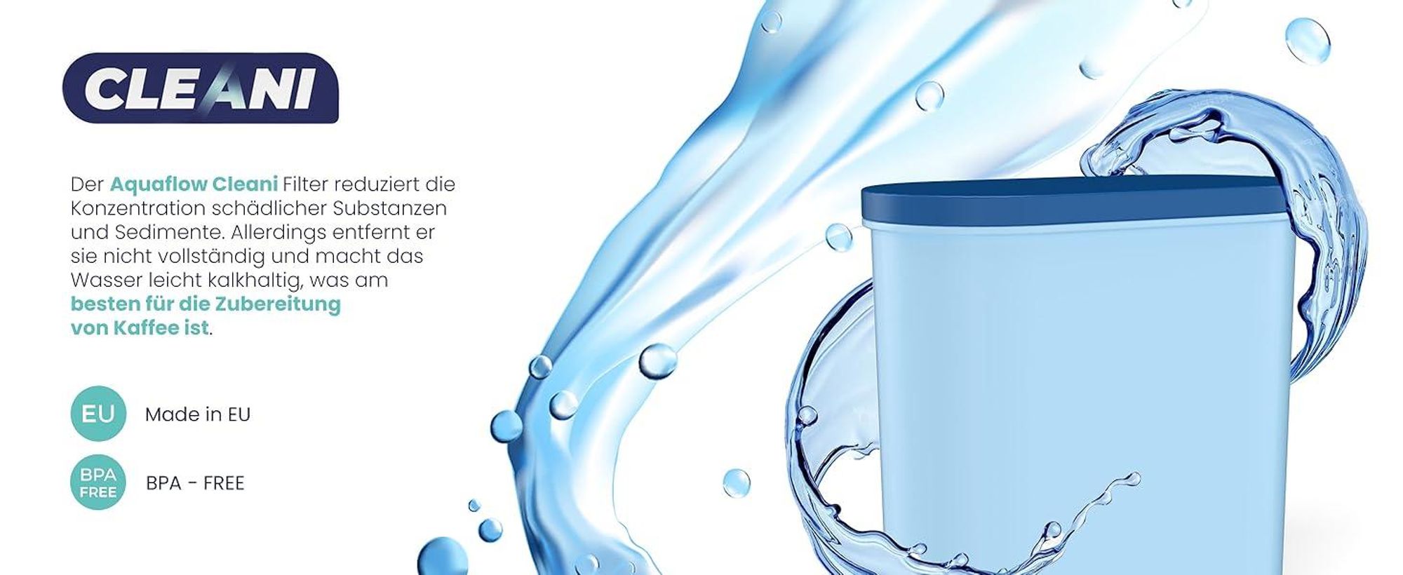 AquaFloow Cleani Wasserfilter 6er Set kompatibel mit Philips & Saeco Kaffeevollautomaten Ersatz für AquaClean CA6903/00 CA6903/10