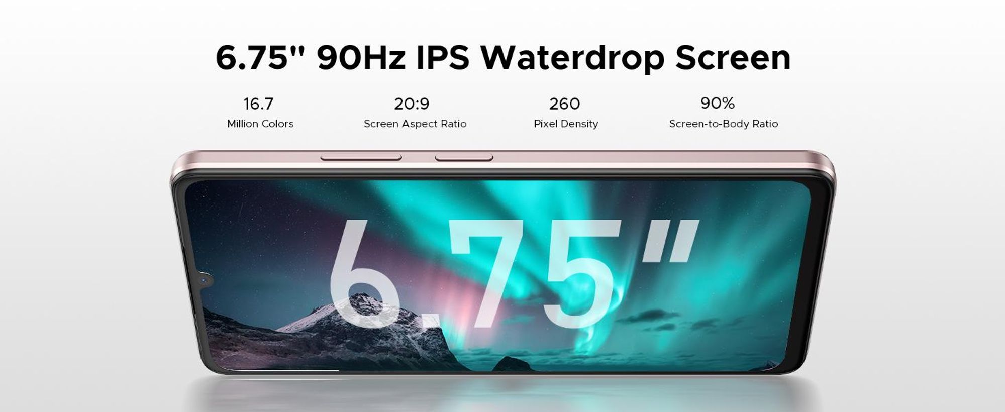 DOOGEE Note58 Pro, smartphone, Android 16, 6,75" displej s obnovovací frekvencí 90 Hz, baterie 6250 mAh, 32 GB RAM + 256 GB interní paměť, 4G, 16 MP fotoaparát, NFC, čtečka otisků prstů, bez smlouvy