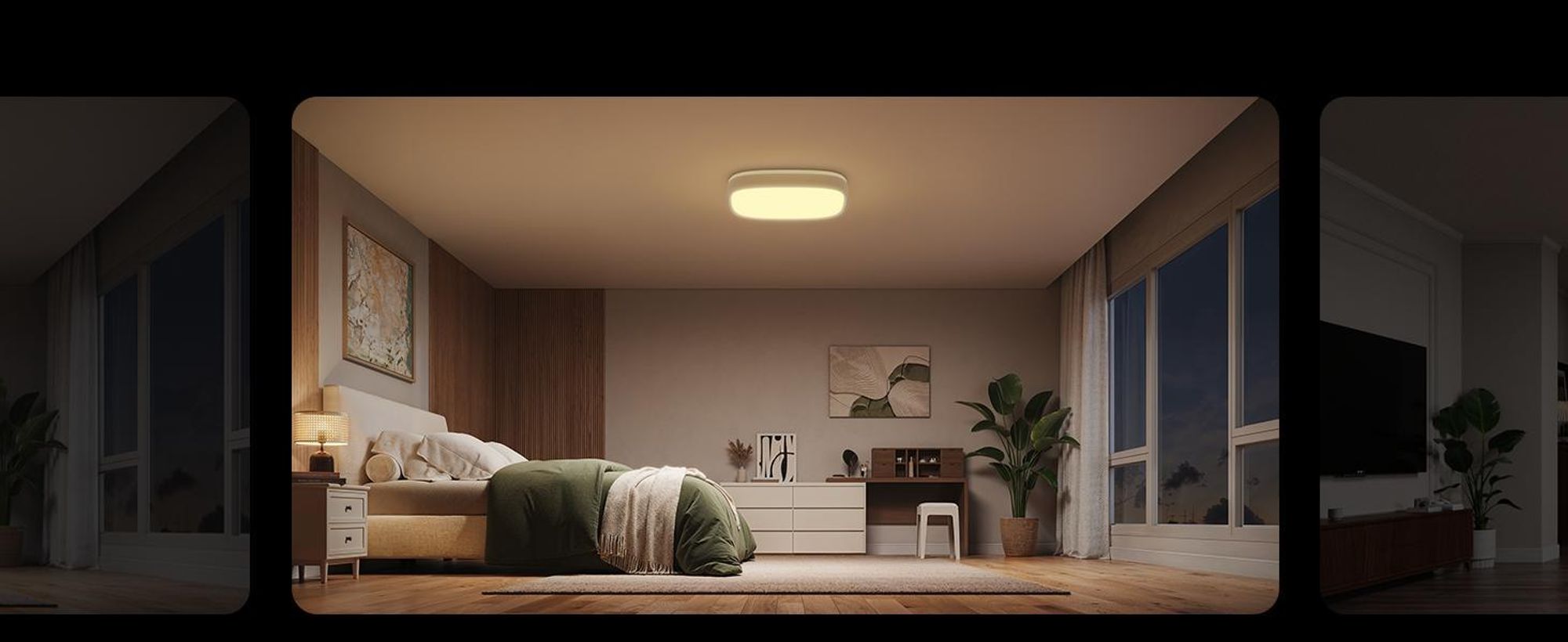 Govee Deckenlampe RGBIC Smart, 2400LM Deckenlampe Schlafzimmer mit 16 Millionen DIY Farben