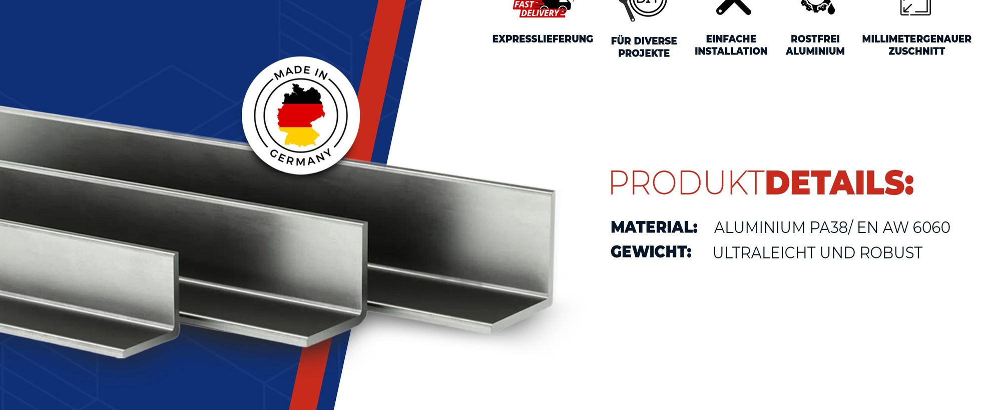 Aluminium, GAL-INDUSTRIAL, Winkelprofil, Winkel L-Profil, Zuschnitt nach Maß