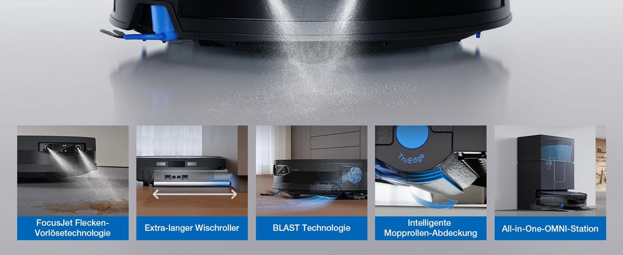 ECOVACS DEEBOT X12 PRO OMNI 22000Pa Staubsauger Roboter, Saugroboter mit Wischfunktion, OZMO Roller 3.0, FocusJet-System zur Fleckenvorlösung, Schwarz