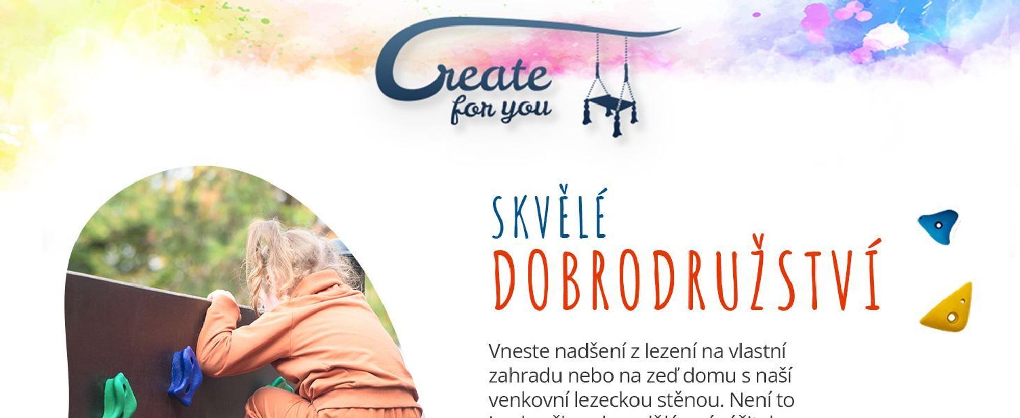 Create for You - Dětská venkovní horolezecká stěna + 15 kamenů - Černá boulderingová stěna na zahradu, hřiště, do domku - Voděodolná 180x120 cm