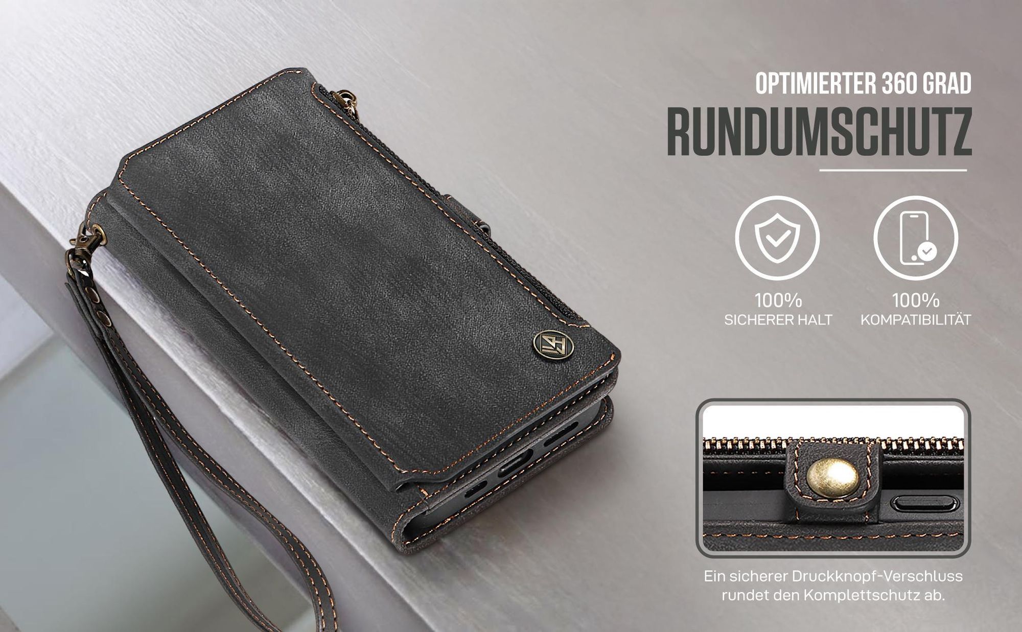 Klapphülle mit Kameraausschnitt und Zipper Münzfach für Xiaomi 17T