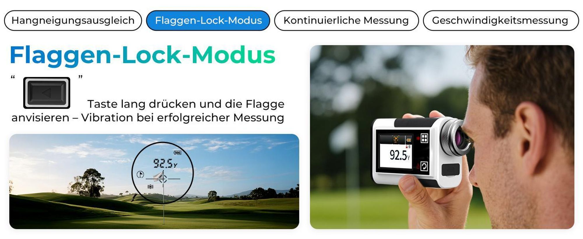 Telemetro da golf CIGMAN 1312Y, 1200 m, touchscreen, Slope, batteria ricaricabile USB-C