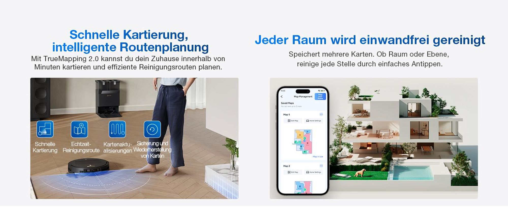 ECOVACS DEEBOT T50 PRO Omni Gen3 Care kit Staubsauger Roboter mit Wischfunktion (Enthält 2 zusätzliche Wischpads, 3 Filter und 3 Staubbeutel) Schwarz