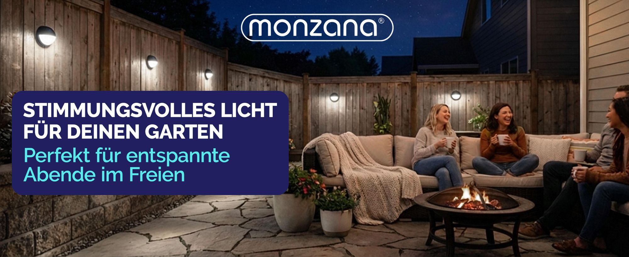 MONZANA 6x Solarleuchten für Außen Wasserdicht Garten LED