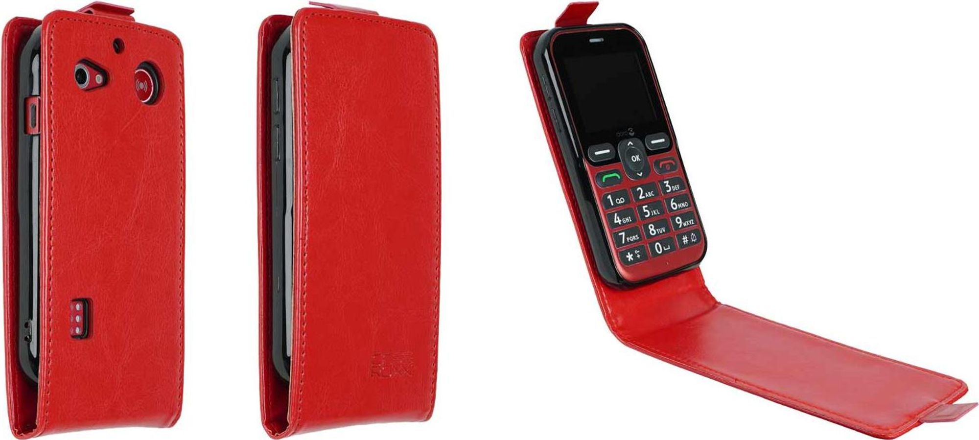 caseroxx Schutz Tasche Hülle Flip Cover kompatibel mit Doro Leva L10 / L11 / E10 / X10, Smartphone Tasche Flip Cover in rot Bild 1