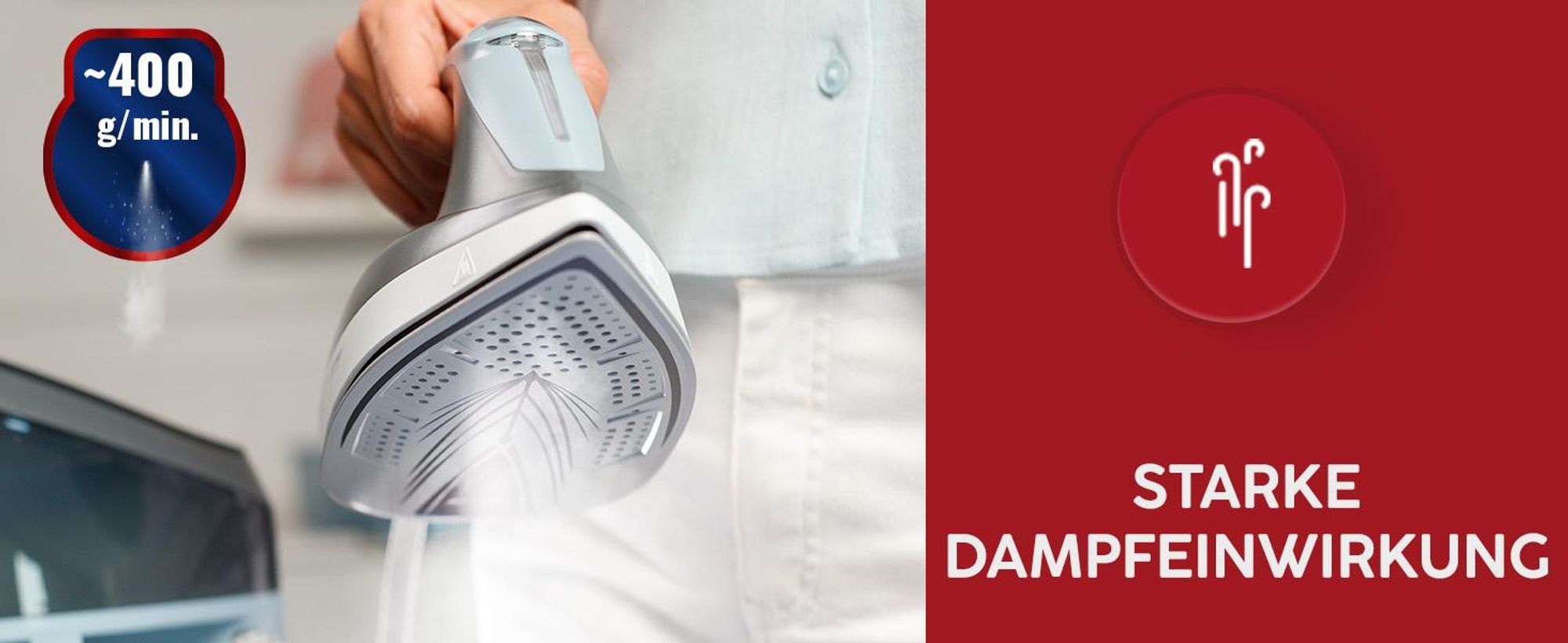 MPM MZE-23 Dampfbügelstation 3000W 5,5 Bar Dampfgenerator 400g/min Keramiksohle 1,5L Auto-Abschaltung, 400g/min, Vertikaldampf, Bügelstation