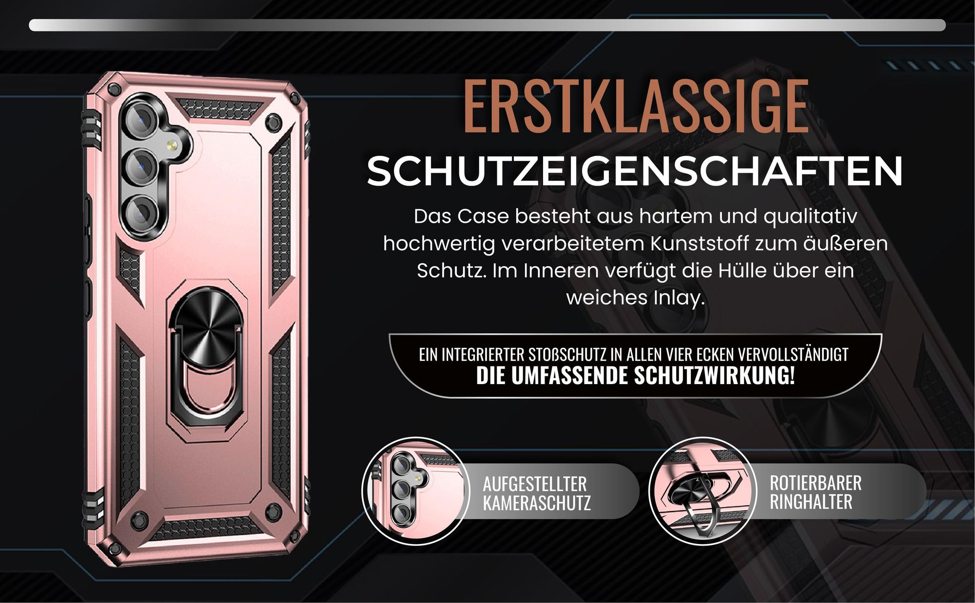 Handycase in Rosegold für Samsung Galaxy A54 5G mit Kameraschutz
