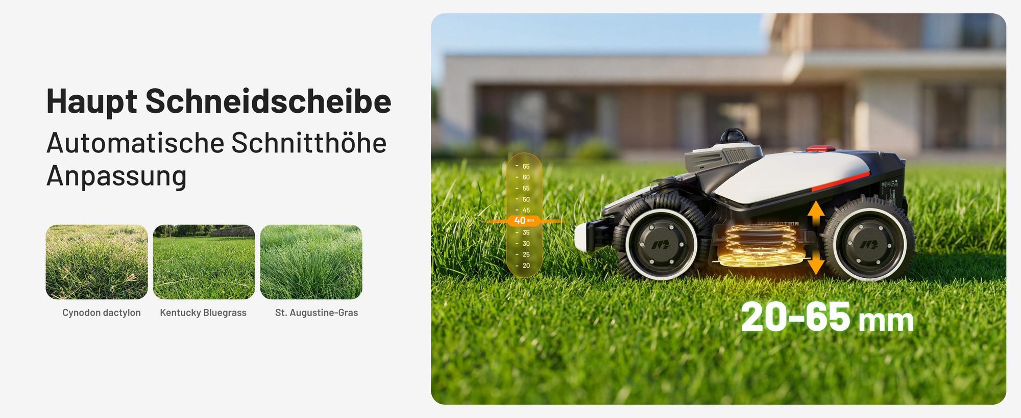 Mähroboter Mammotion LUBA Mini 2 AWD 1500, ohne Kabel, bis zu 1500m², Randmähen, DropMow, Allradantrieb, 80% Steigung, Auto-Kartierung, 4G Moudel, APP