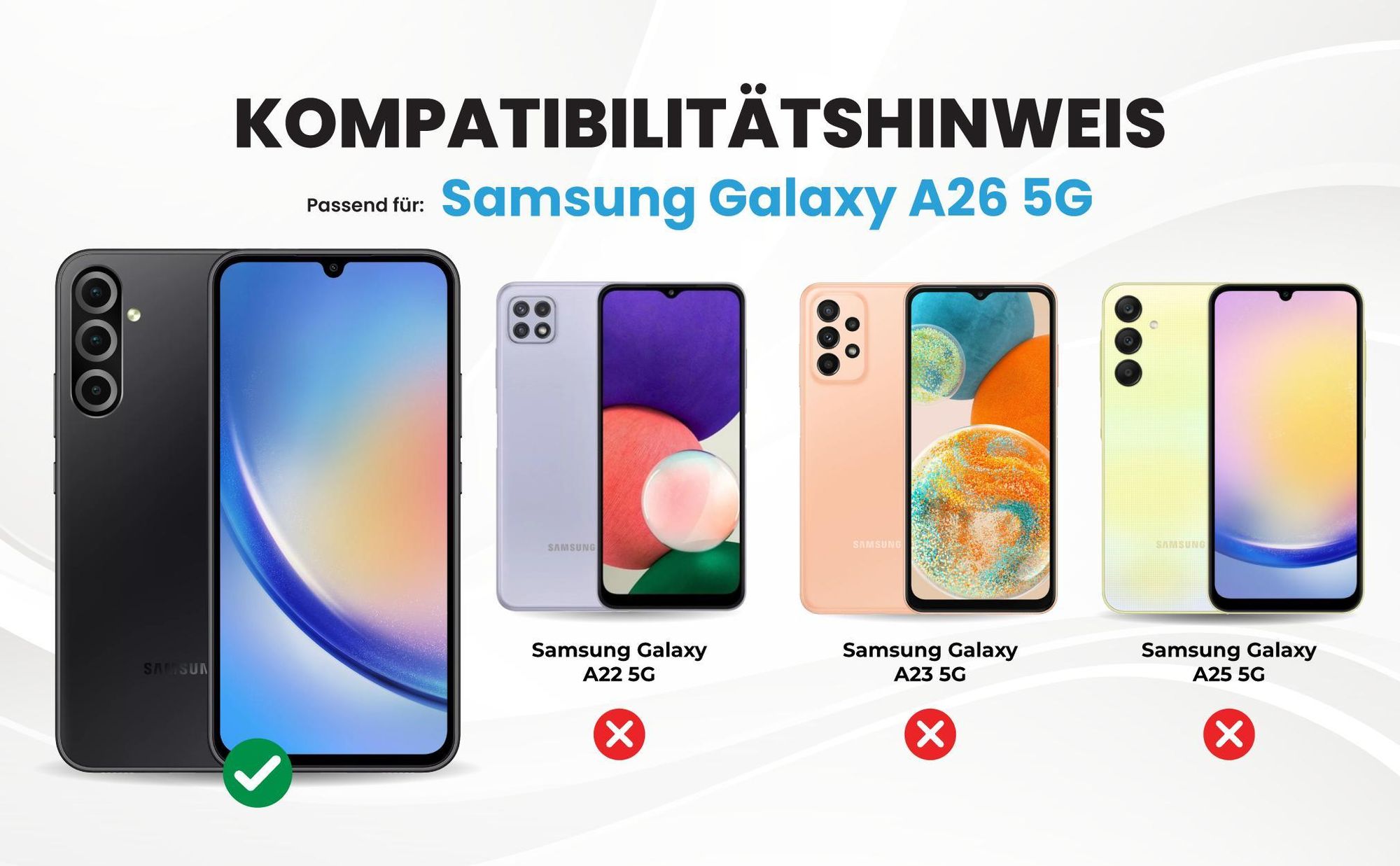 Kompatibilitätshinweise Hülle für Samsung Galaxy A26 5G