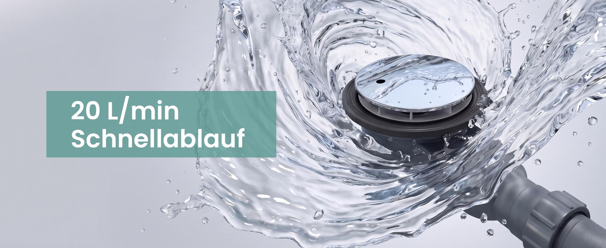 Mai & Mai Ablaufgarnitur für eine Duschtasse  Ø 90mm Ablaufloch Abfluss Grau Durchmesser: ca.45mm Entleerungsleistung von 20L pro Minute AL005