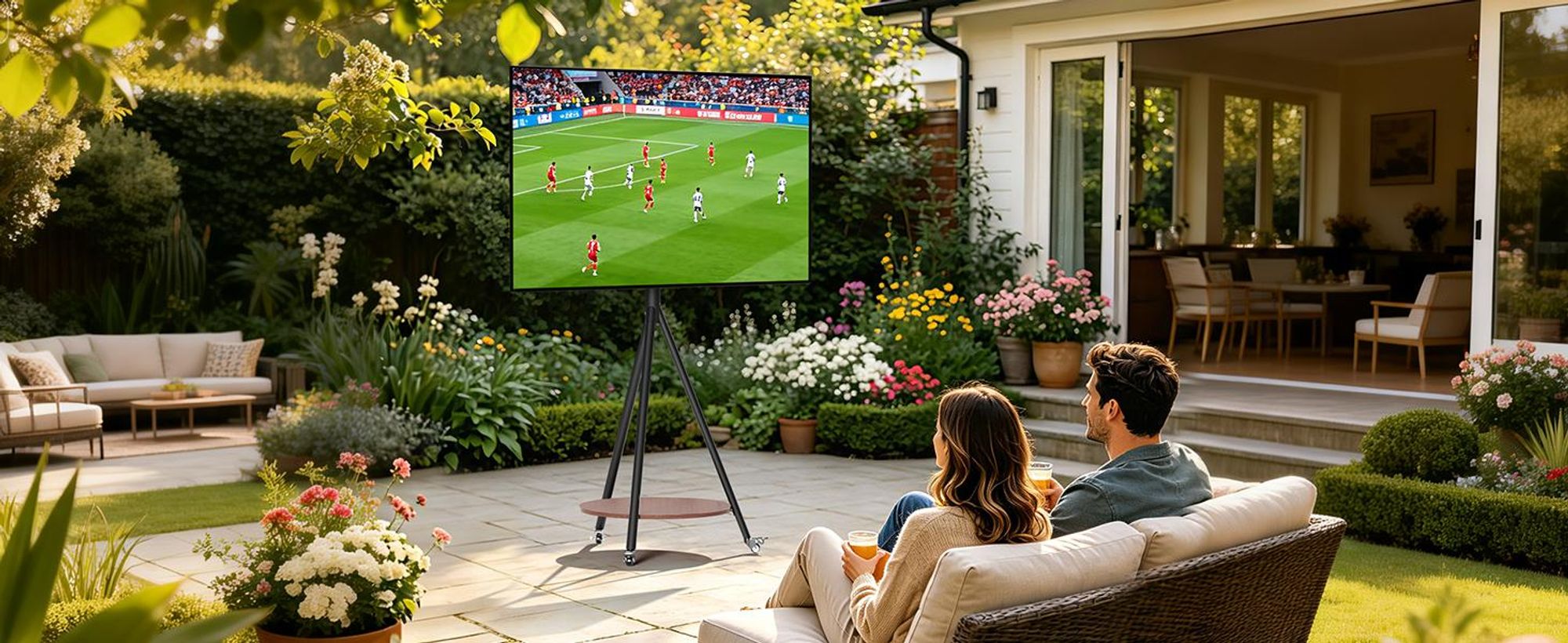 WISFOR TV Standfuss Rollbar für 40–75 Zoll Fernseher, TV Ständer mit Ablagen Höhenverstellbar bis zu 50 KG, Max. VESA 600 x 400mm, Schwarz