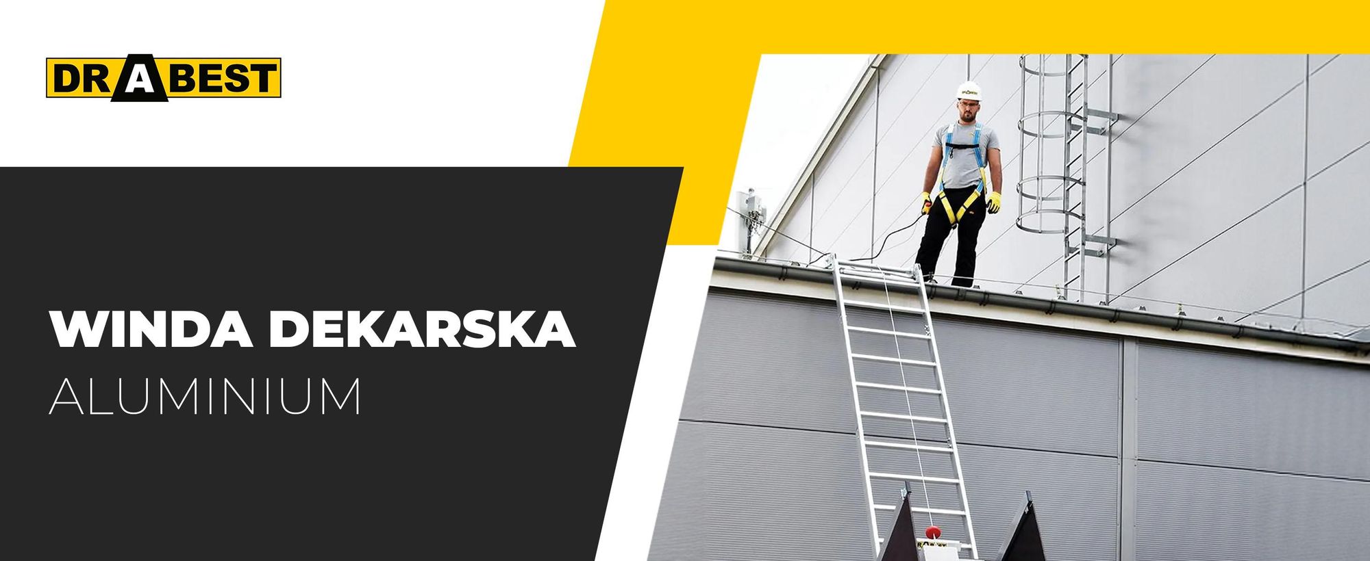 Drabest | Winda drabinowa - wciągarka drabinowa - dla dekarzy - maks. udźwig 125 kg - moc silnika 1050 W