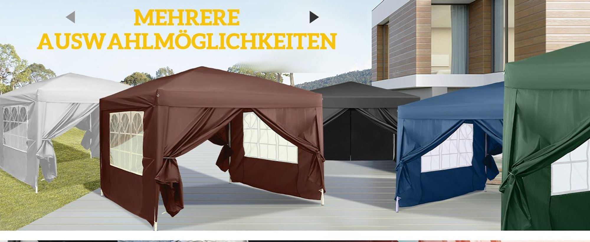 Outsunny Pavillon ca.3x3m, wasserabweisend Stabil Winterfest Pop-up Faltpavillon