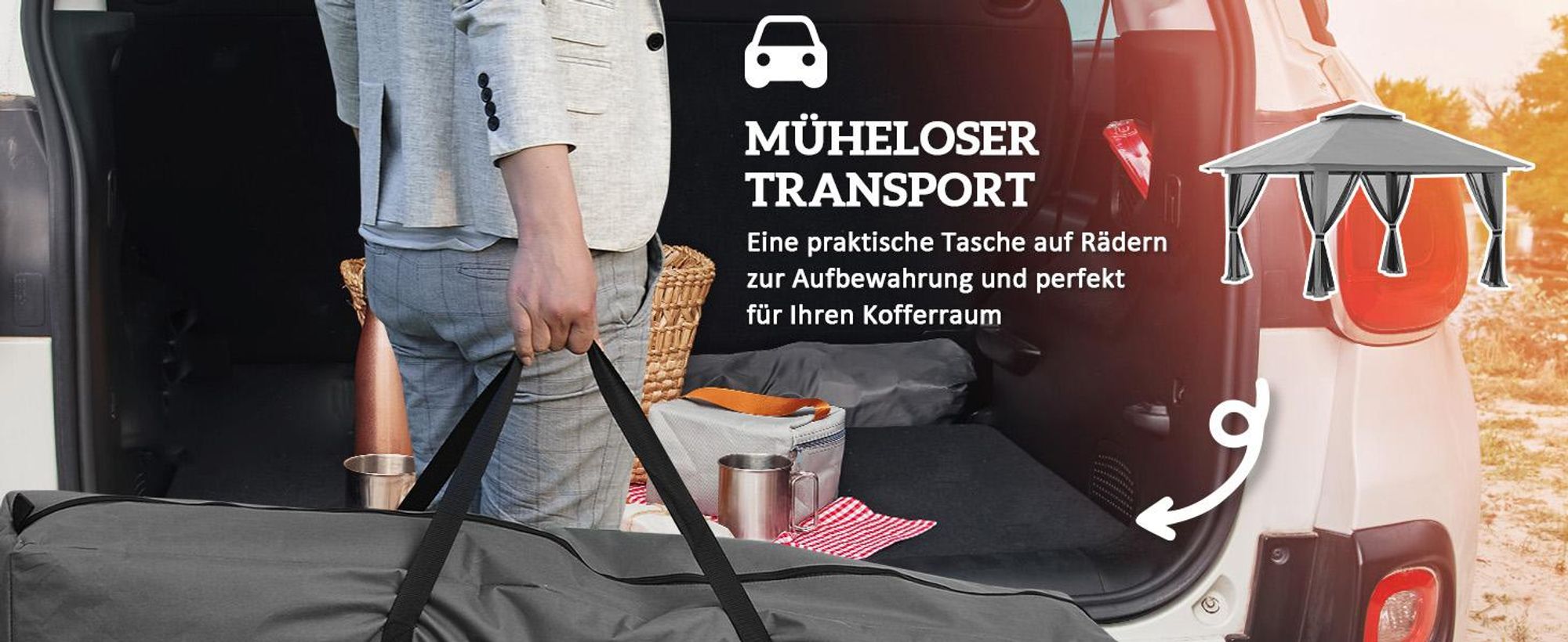 Outsunny Faltpavillon 4 x 4 m, Gartenpavillon mit 4 Netzwänden, UV-Schutz Grau