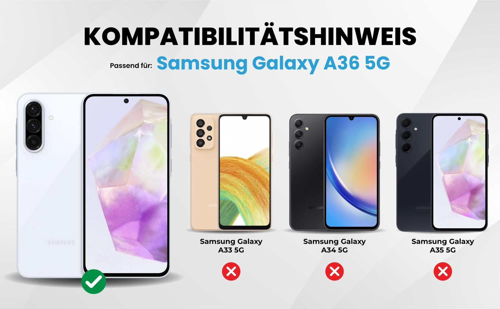 Kompatibilitätshinweise Hülle für Samsung Galaxy A36 5G