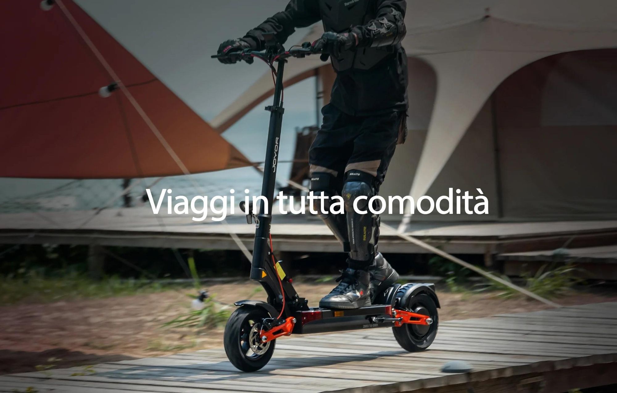 JOYOR T6 Pieghevole Monopattino Elettrico - 600W Motor 48V18AH Batteria Pneumatici da 10 Pollici Freni a Disco - Nero