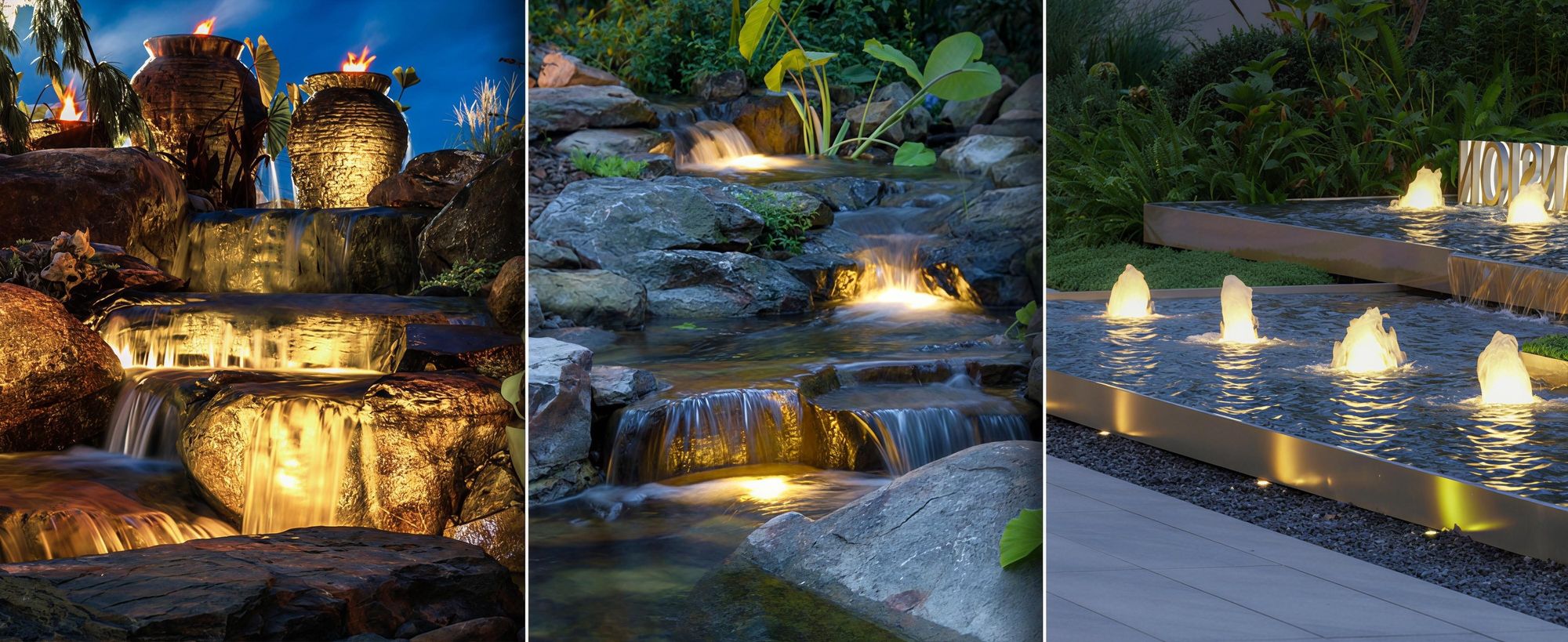 4er Set LED Unterwasserleuchten, 3W 3000K Warmweiß Teichbeleuchtung, wasserfeste Gartenleuchten als Bodenstrahler für Teich, Brunnen und Wasserfall