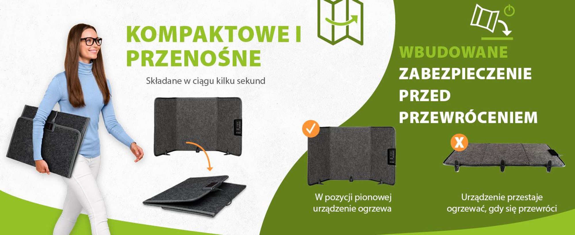 Składany panel grzewczy 51x100cm grzejnik stołowy na podczerwień do 60 °C składana ściana grzewcza