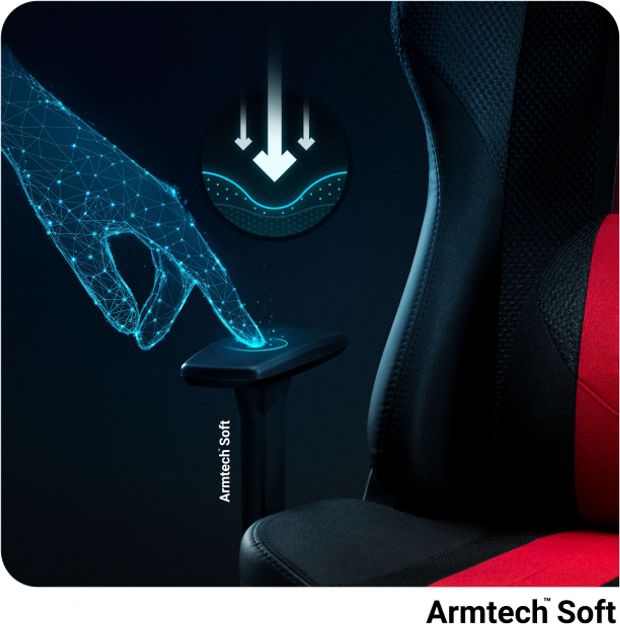 Diablo X-Player Gaming Stuhl Bürostuhl Schreibtischstuhl Stoff 3D Armlehnen Ergonomisches Design Nacken/- Lendenkissen, Farbe: Anthrazit-Rot, Größe: Normal
