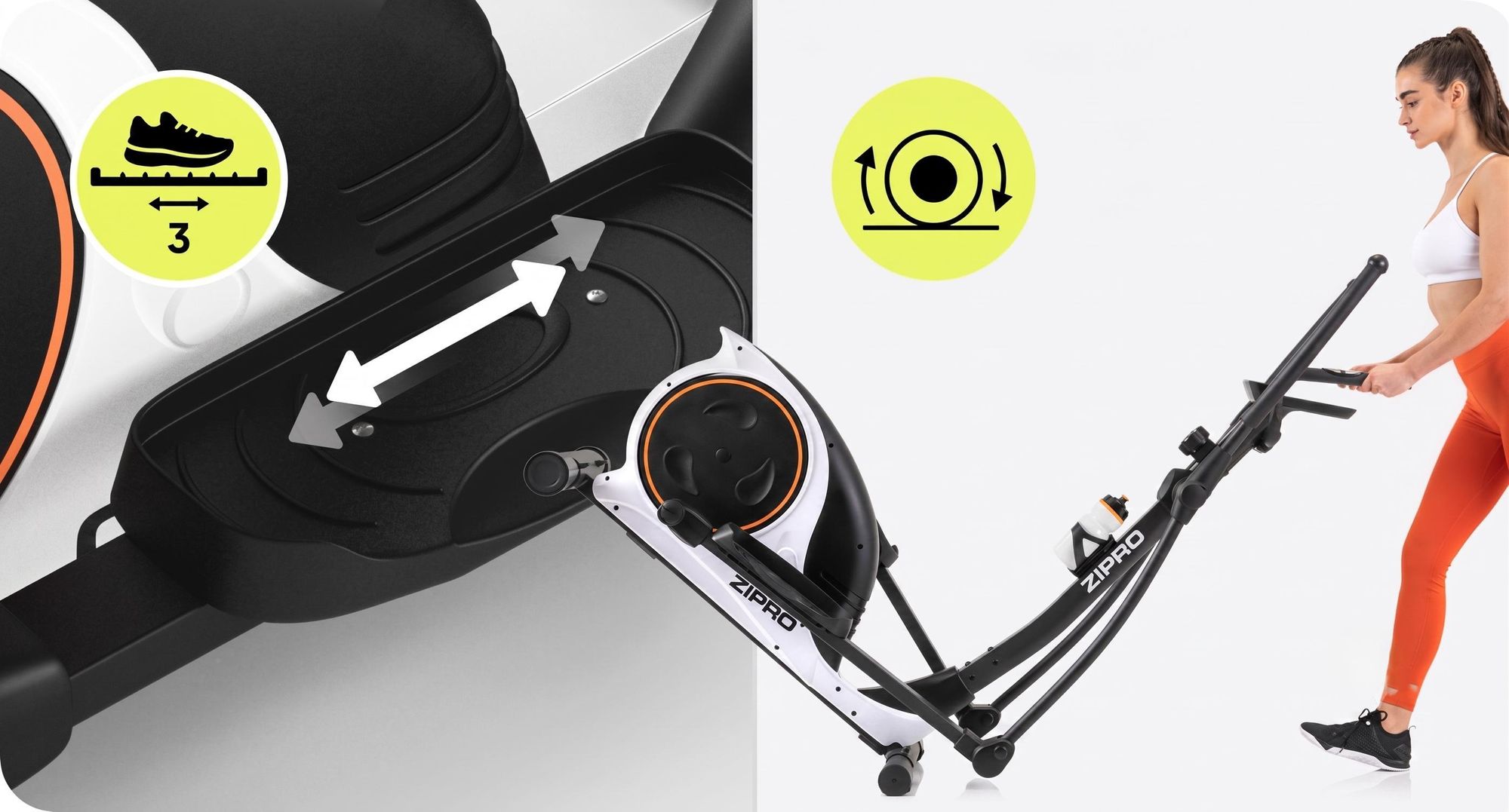 Zipro Crosstrainer Hulk RS – Magnetischer Ellipsentrainer bis 150kg Belastbar 8kg Schwungmasse Leiser Riemenantrieb Heimtrainer mit Pulsmessung