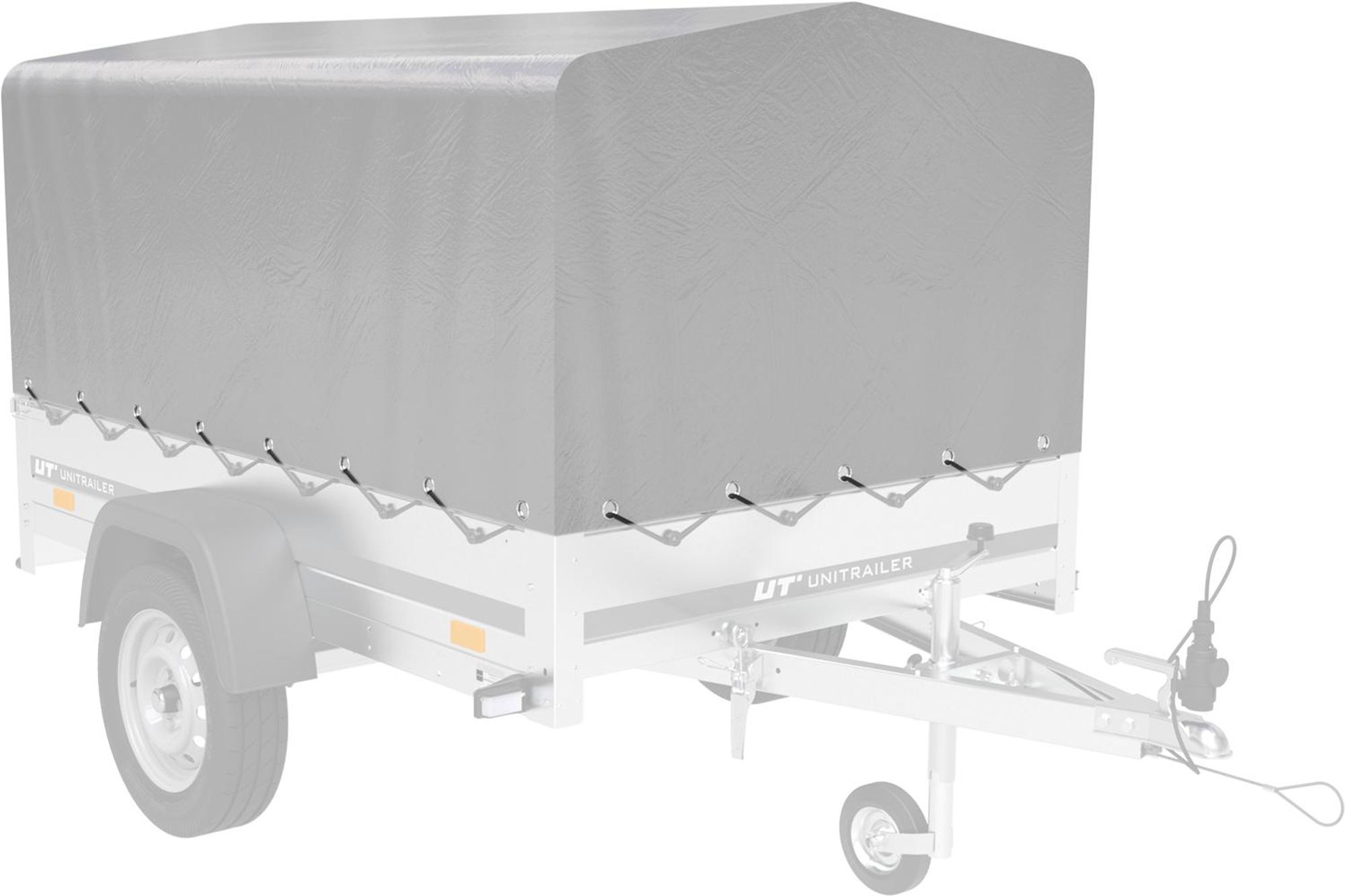 UNITRAILER Anhängerplane 200x125 cm Grau Hochplane 80 cm