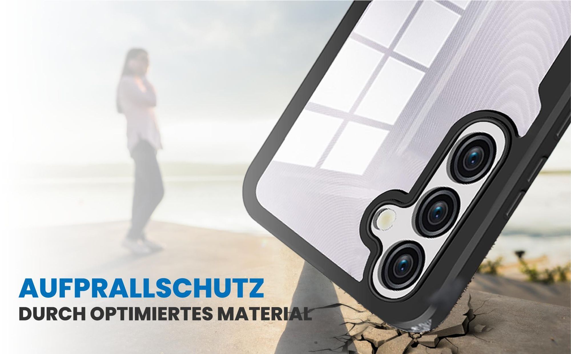 Schwarzes Front Back Cover für Samsung Galaxy A37 5G mit Aufprallschutz