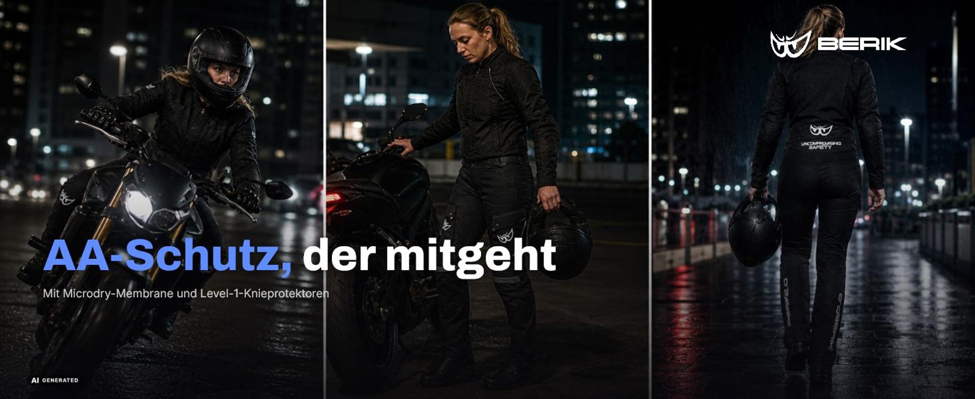 Berik Cargo wasserdichte Motorrad Textilhose, schwarz, 50