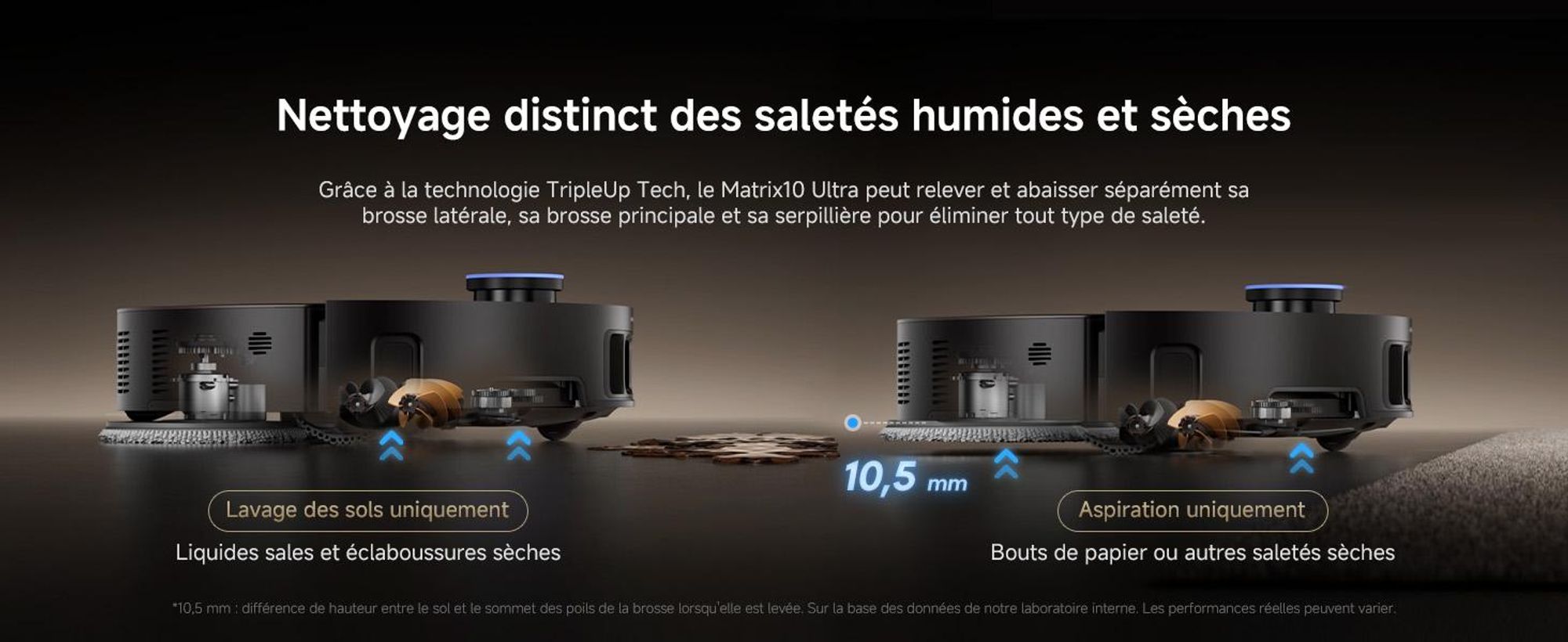 Dreame Matrix10 Ultra, modèle combiné, noir, rond, sac à poussière, 0,31 l, rechargeable