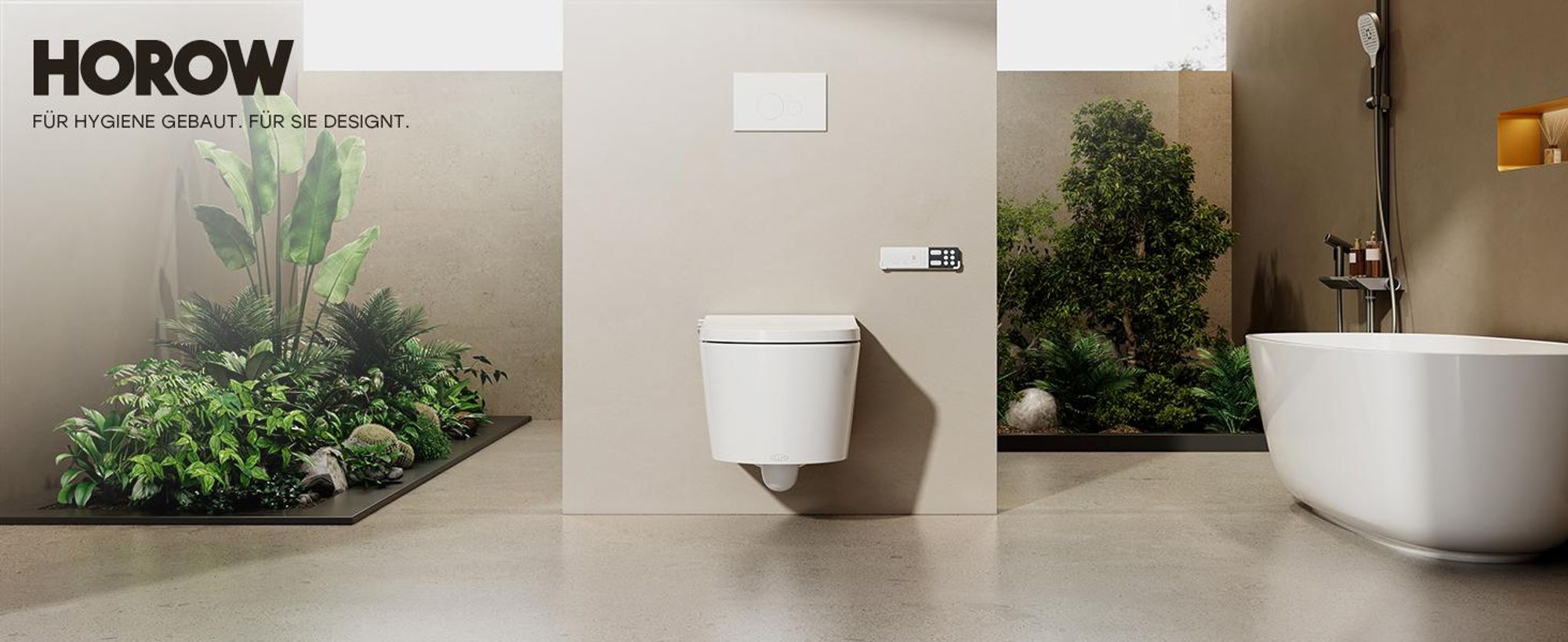 HOROW Intelligente Dusch WC mit Automatische Sensor Funktion, Smart elektrisch Toilette mit Entkalkungsfunktion, 58,6 x 27,5 x 41,6 cm