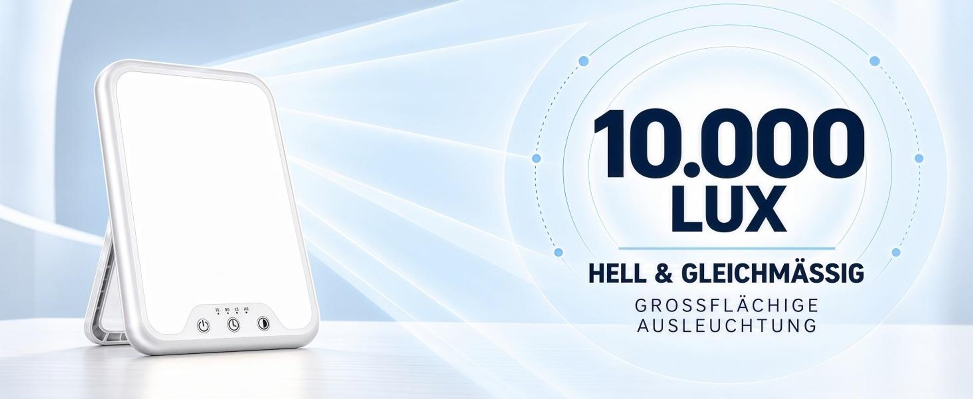 Tageslichtlampe 10000 Lux, Lichttherapiegeräte,UV-frei, stufenlos dimmbar, 3 Lichtfarben, Touch-Steuerung,4 Timer, faltbar, ultradünn & leicht