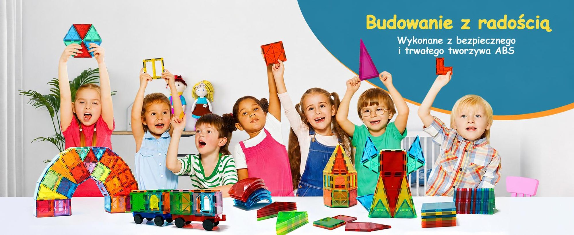 Olvy Magnetyczne klocki konstrukcyjne 120 elementów - magnetyczna zabawka Montessori dla dzieci w wieku 3+, kompatybilna z Magna Tiles i Magnetic Tiles, magnetyczne klocki konstrukcyjne