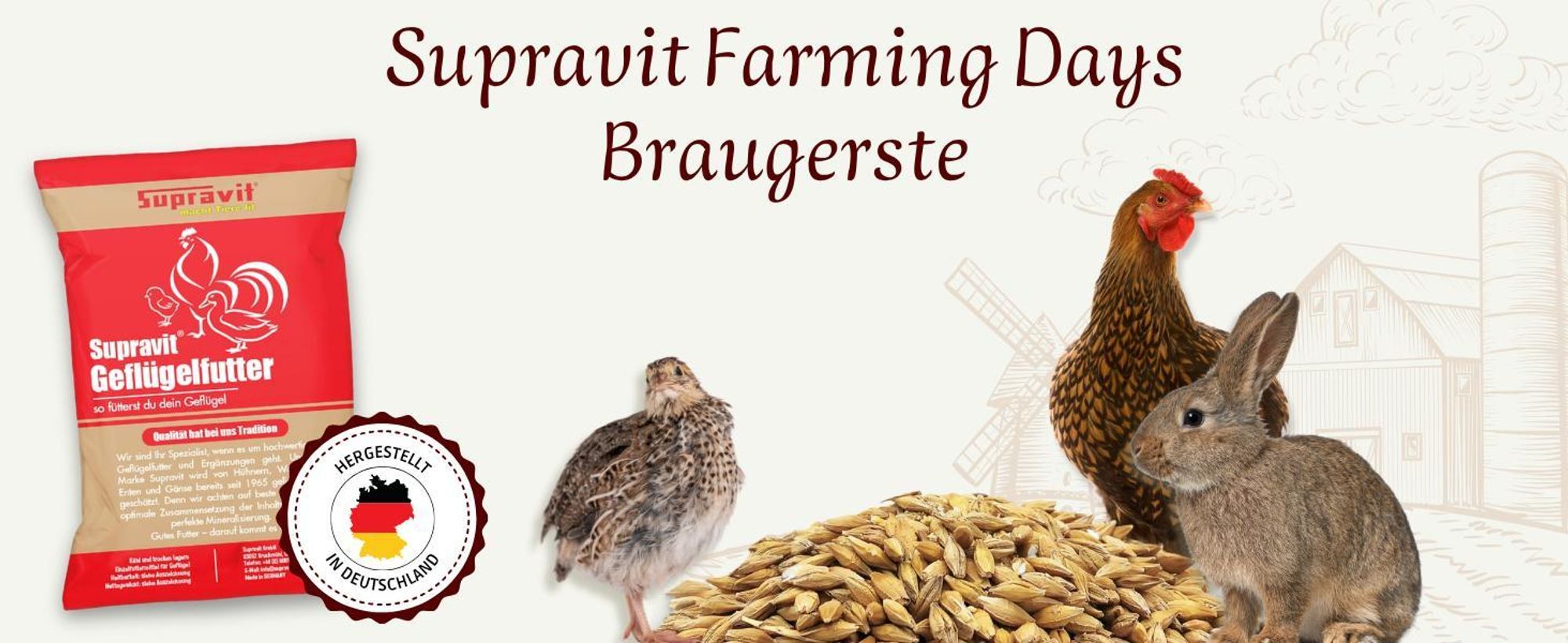 Geflügel und Hase mit Produkt