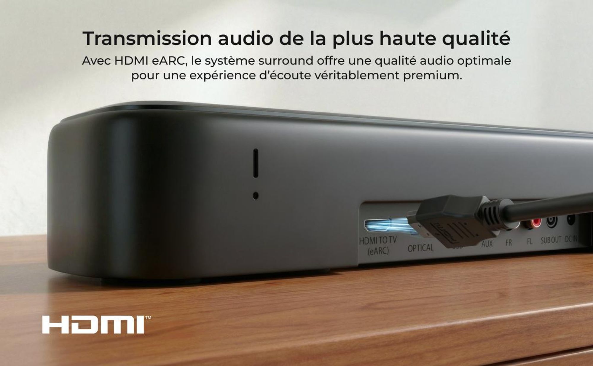 ULTIMEA Aura S5T Barre de son 7.1 Dolby Atmos avec caisson de basses, système audio surround, contrôle via application, 4 enceintes surround, 420 W