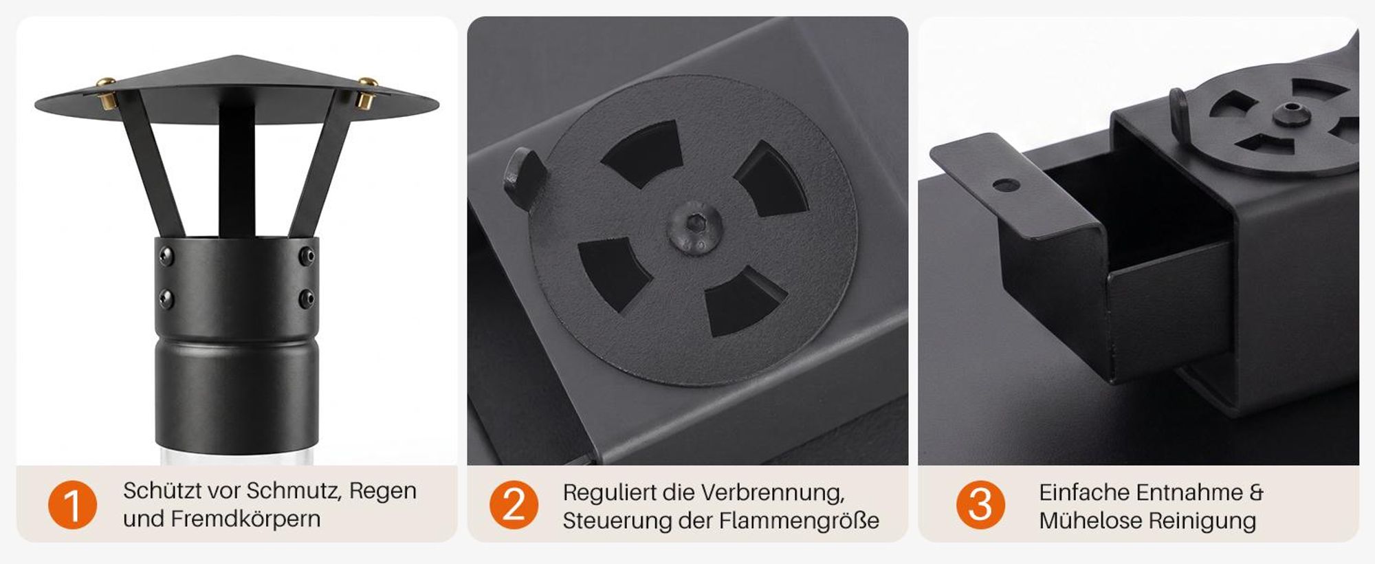 ZMH Stufa a pellet esterna 6KW camino da giardino cilindrico 167cm focolare autoportante con ruote fiamma regolabile lunga durata combustione giardino