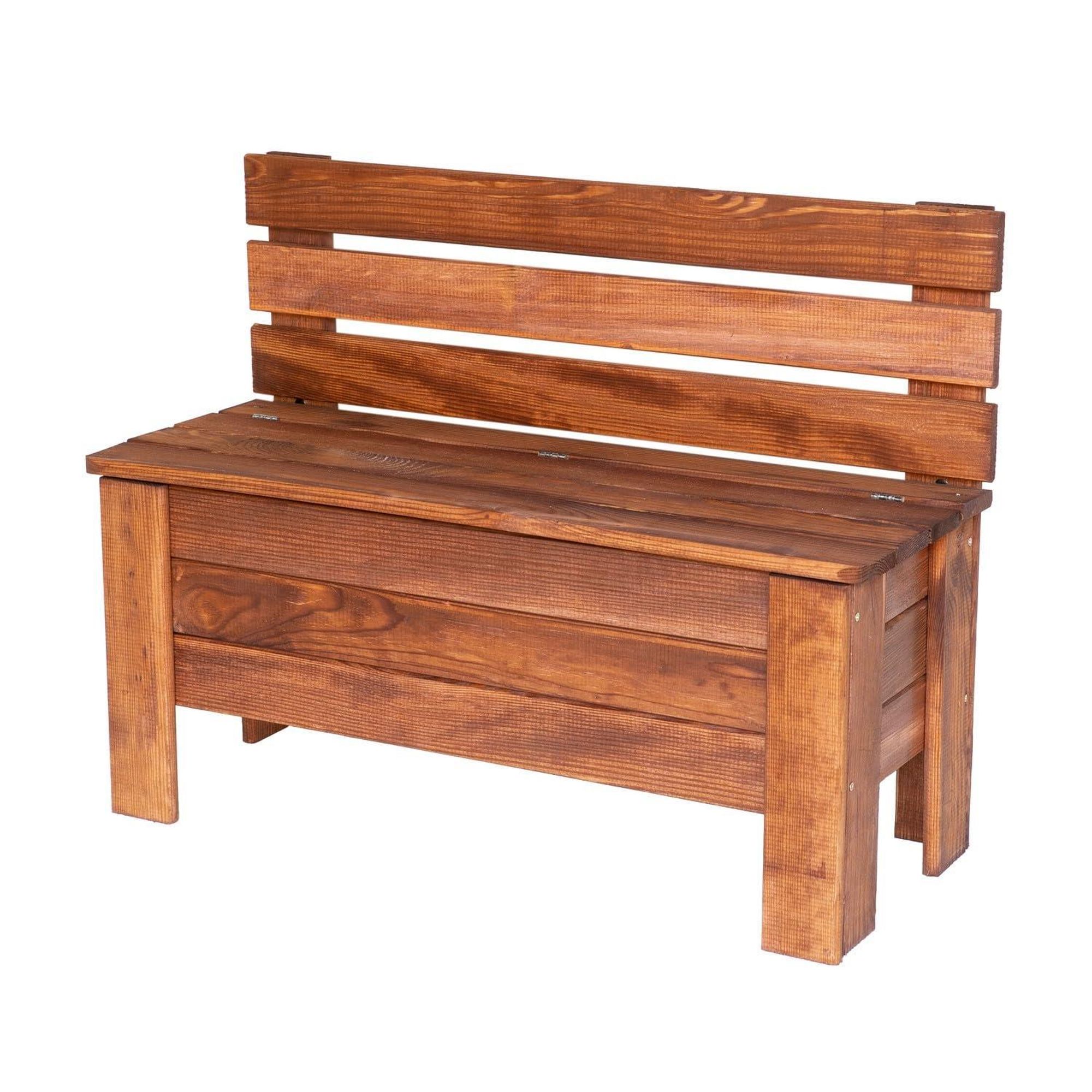STOLMAK Gartenbox aus Holz 111 l 71x54x29 cm Schwarz Massivholz Kiefer Auflagenbox Kissenbox Holztruhe Sitzbank Gartenmöbel