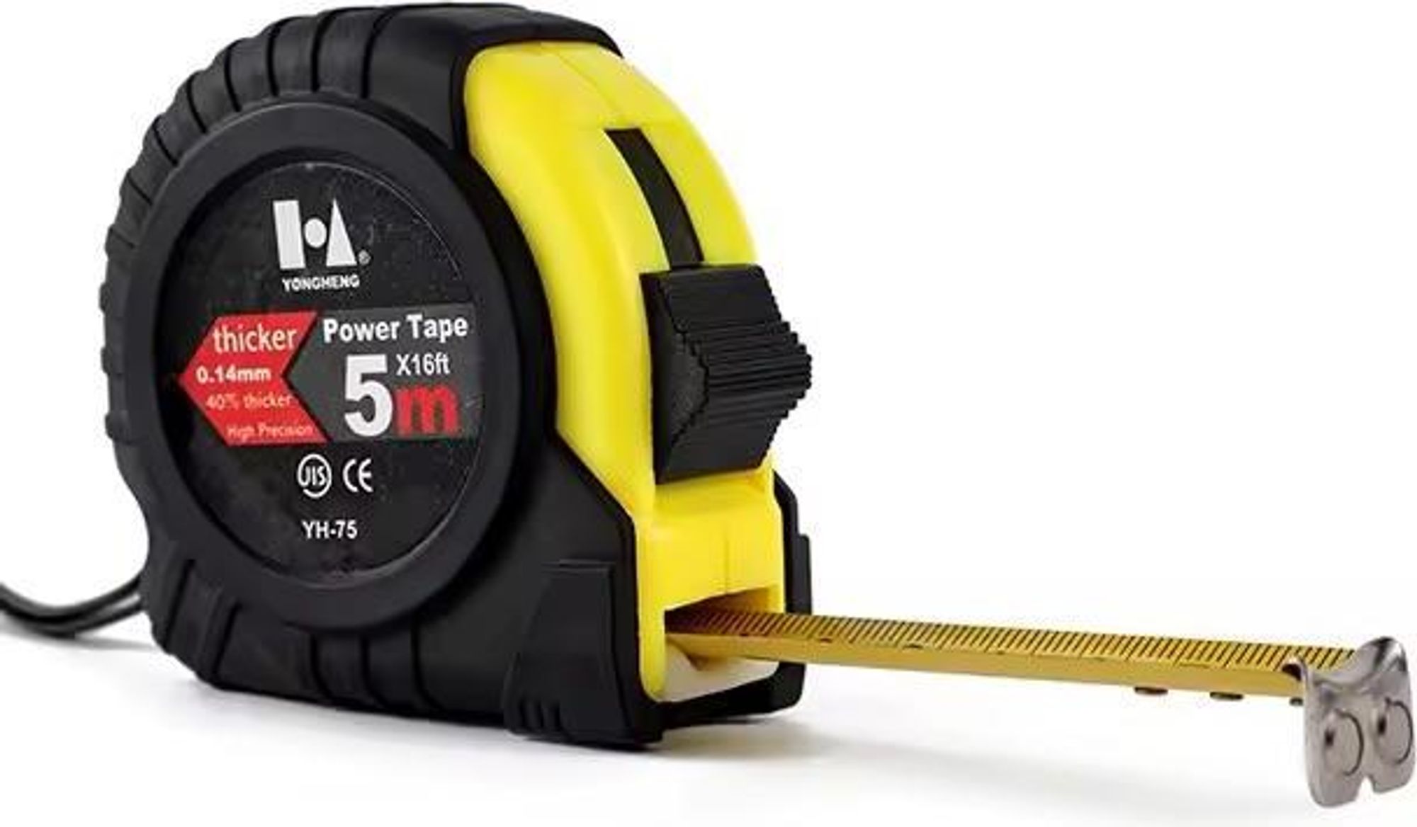 Rollbandmaß 5m Bandmaß Maßband mit Rücklauf, Rollmeter Messband 25mm