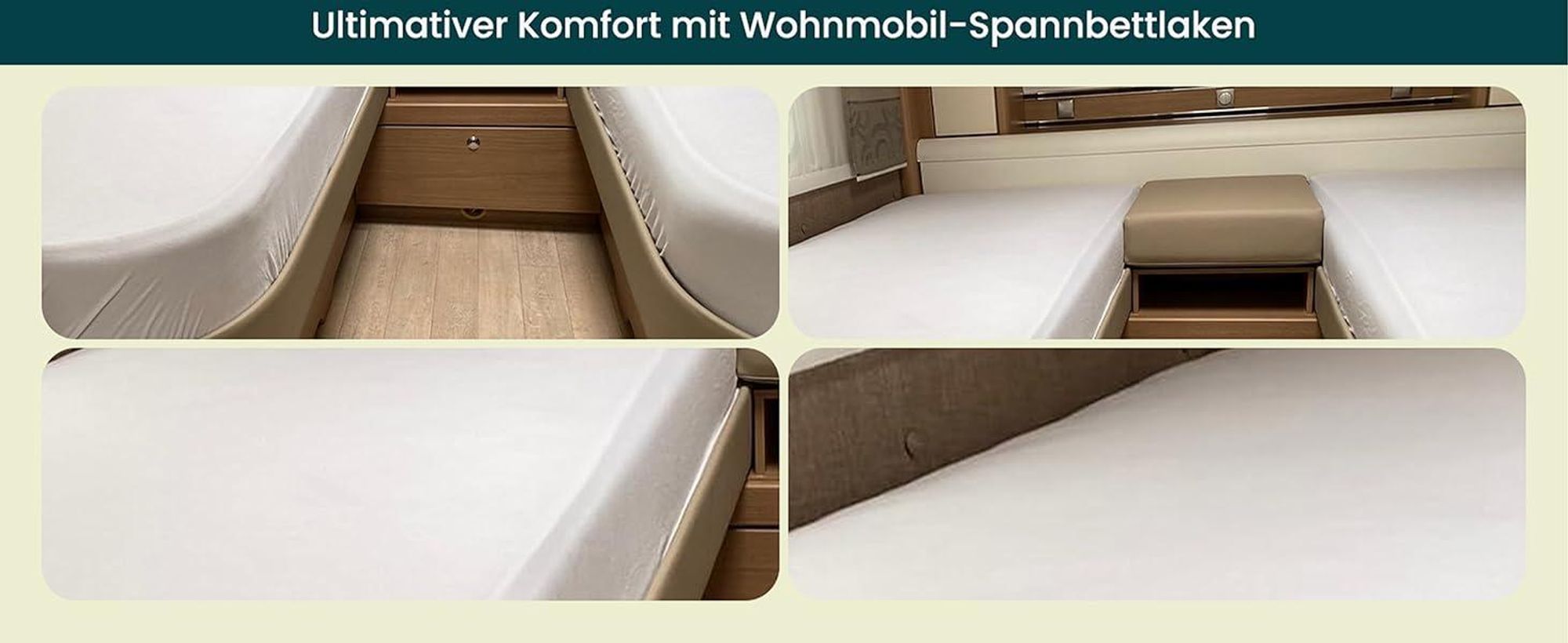 Praktische Fotos, die das Spannbettlaken