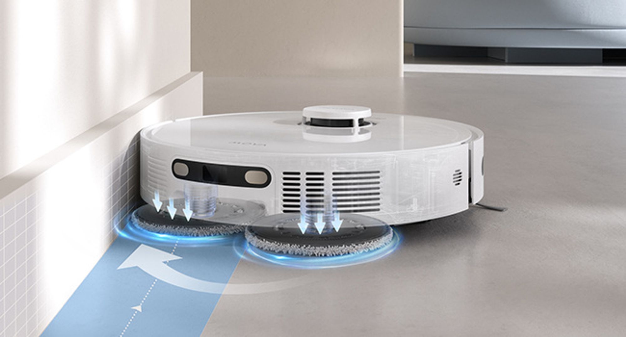 MOVA E30 Ultra Roboter-Staubsauger und Wischmopp, Automatische Entleerung und Selbstreinigung des Wischers,7000 Pa Saugleistung,10 mm Wischerlift