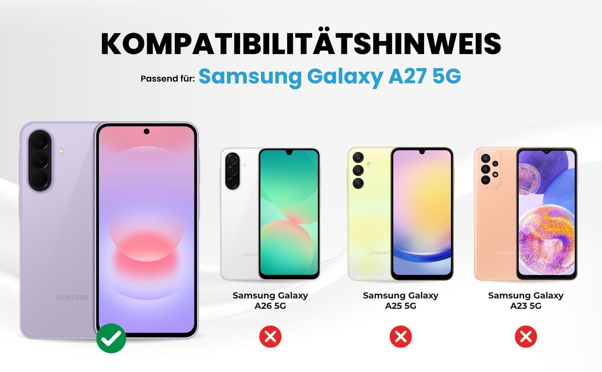 Kompatibilitätshinweise Hülle für Samsung Galaxy A27 5G