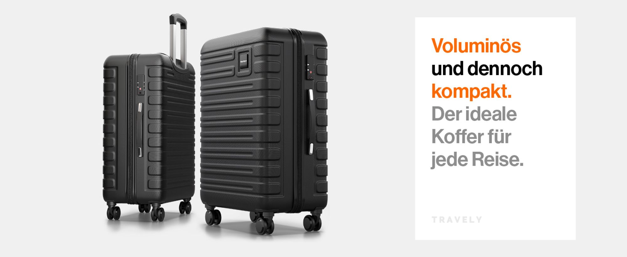 Travely Polycarbonat Koffer Groß 67cm L - 60L Innenvolumen - sehr robuster Hartschalen Koffer mit sanften Rollen & TSA Schloss, Reisekoffer, Koffer & Trolleys, Reisekoffer mit Rollen