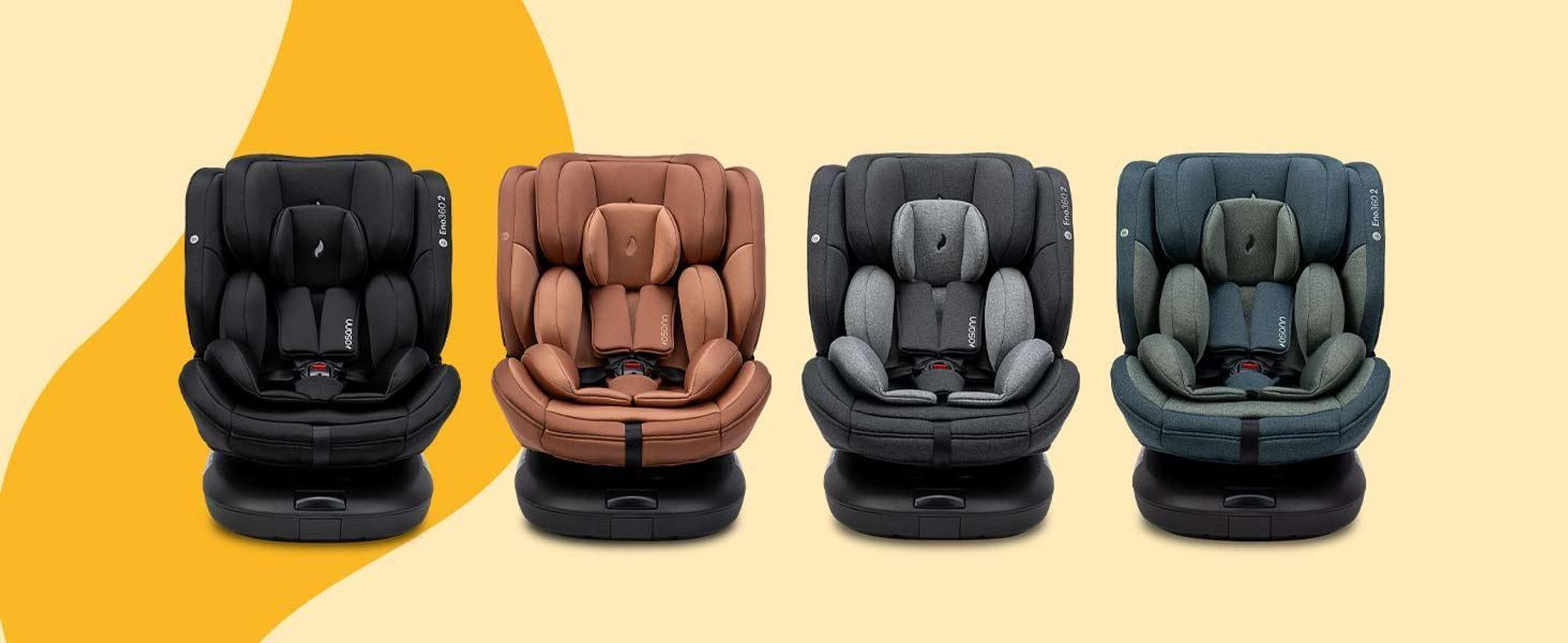 Osann Eno360 2, Kindersitz 360 drehbar mit Isofix 40-150 cm, Reboarder mit Isofix und Top-Tether – All Black