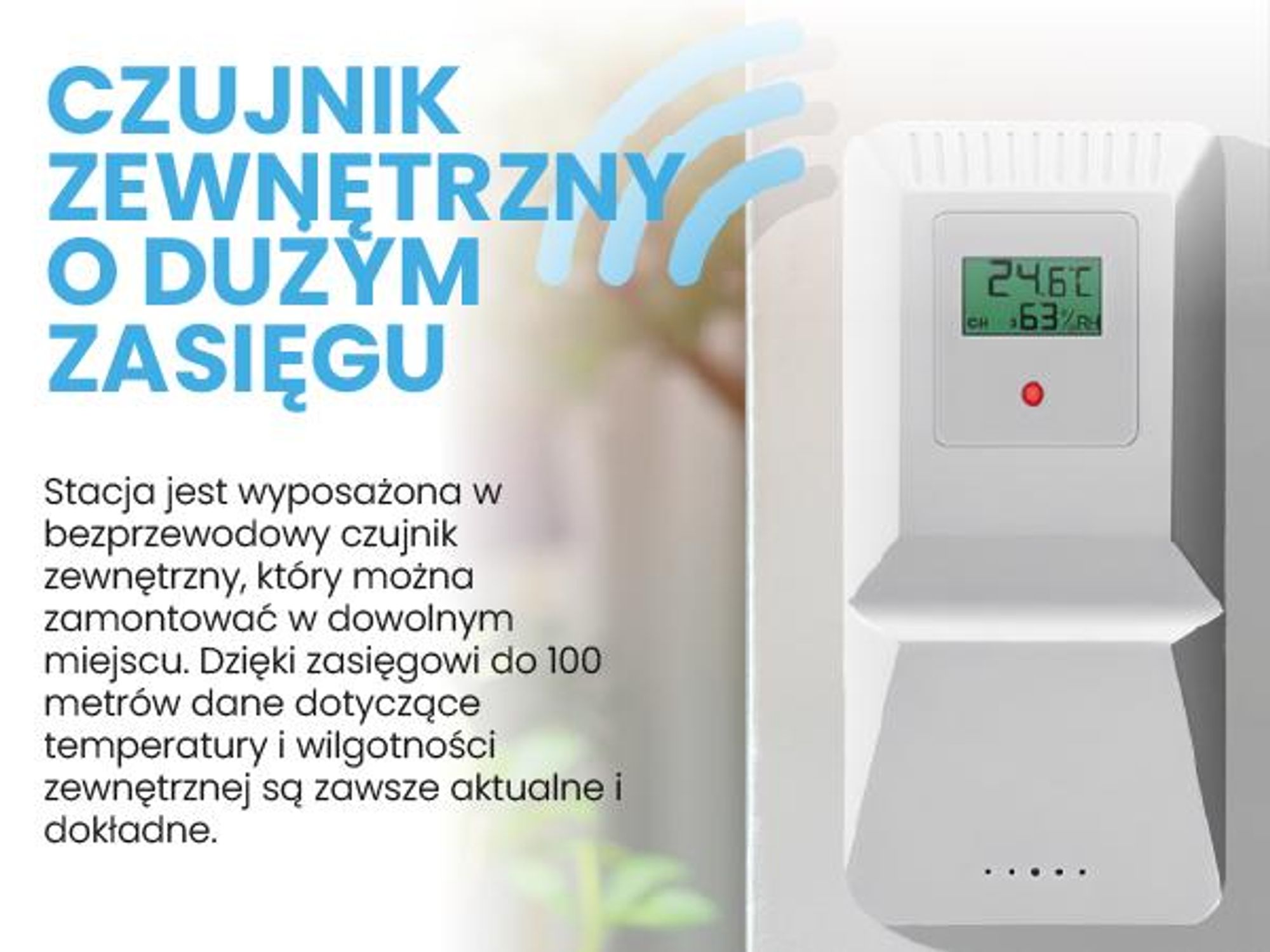 Bezprzewodowa cyfrowa stacja pogody o dużym zasięgu