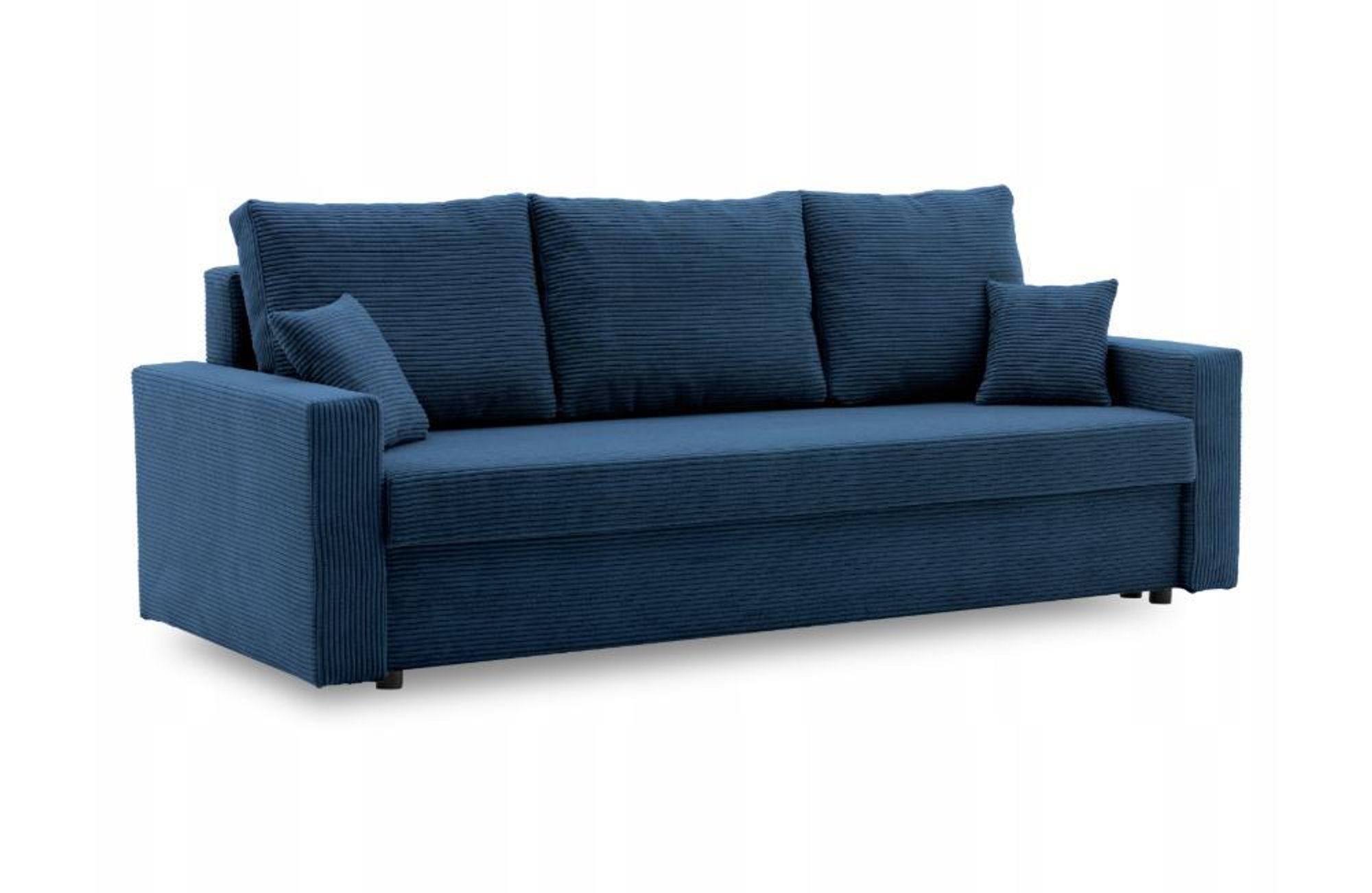 Couch mit schlaffunktion Wohnzimmer Couch mit Bettkasten AIKIDO 223x90cm Dunkelblau