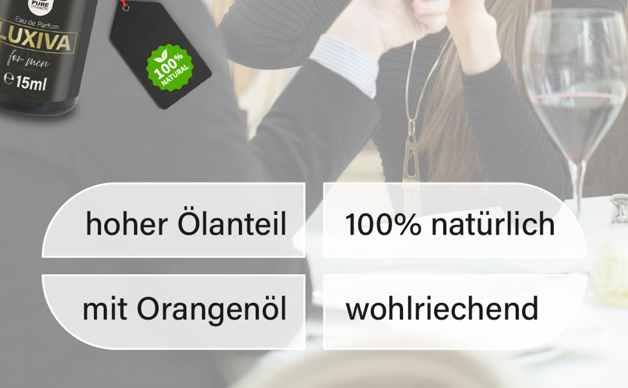 Pure Passion® Luxiva – Pheromon parfume - for Men – für Männer – Eau de Parfum – für unwiderstehliche Begegnungen – Männer Parfüm – Pheromone - 15ml