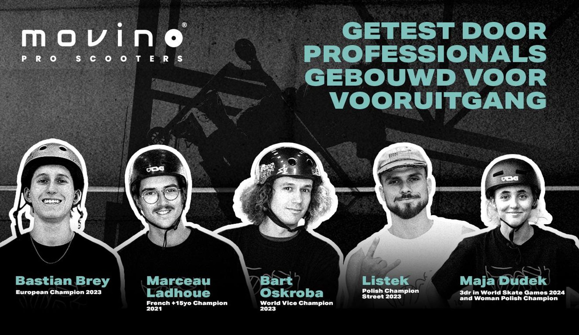 Stuntstep MOVINO GLIDE Skatepark licht 3,3kg ABEC-9 IHC