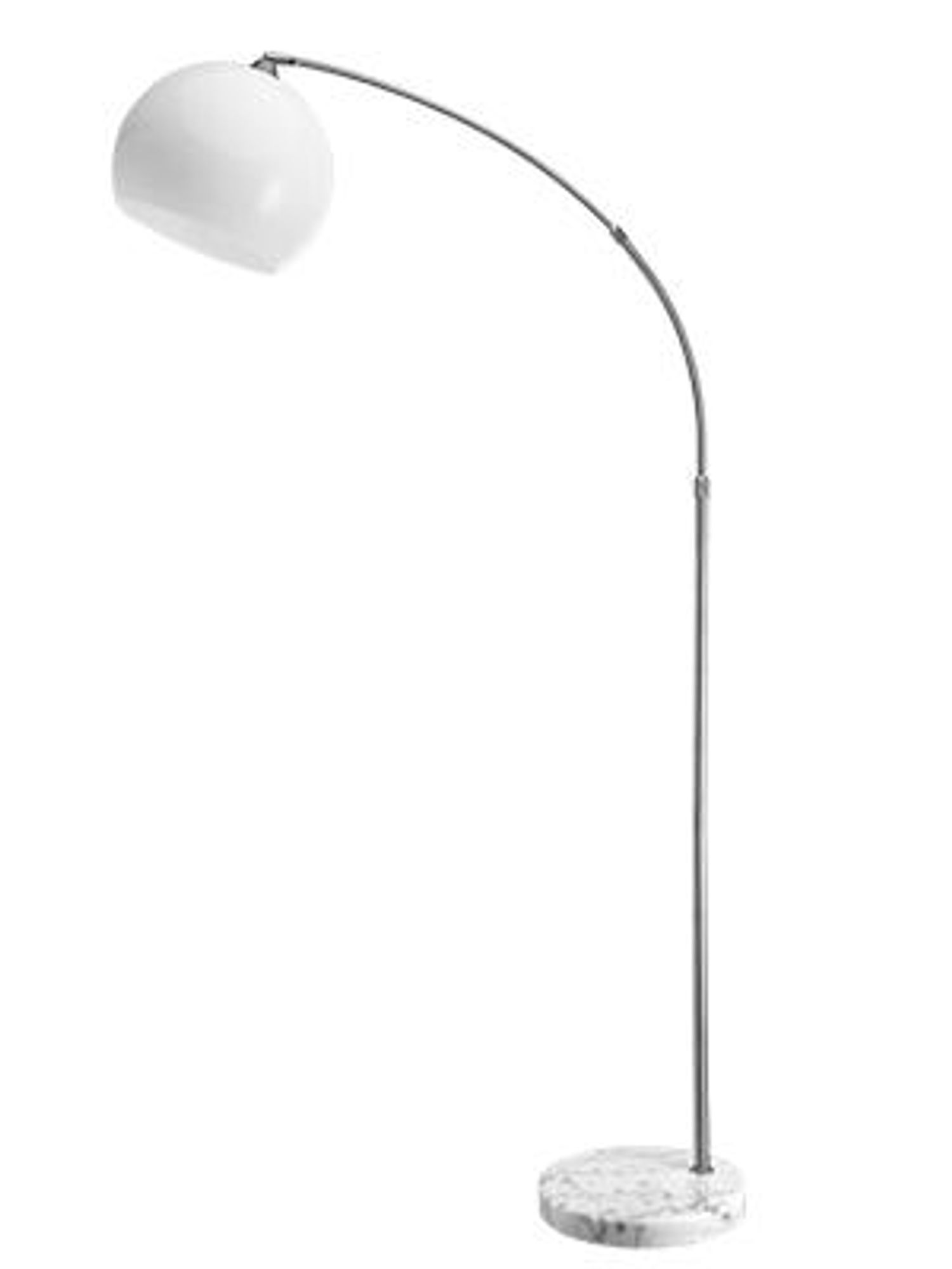 MONZANA Bogenlampe Wohnzimmer Stehlampe gebogen 190-210 cm Marmorfuß Weiß