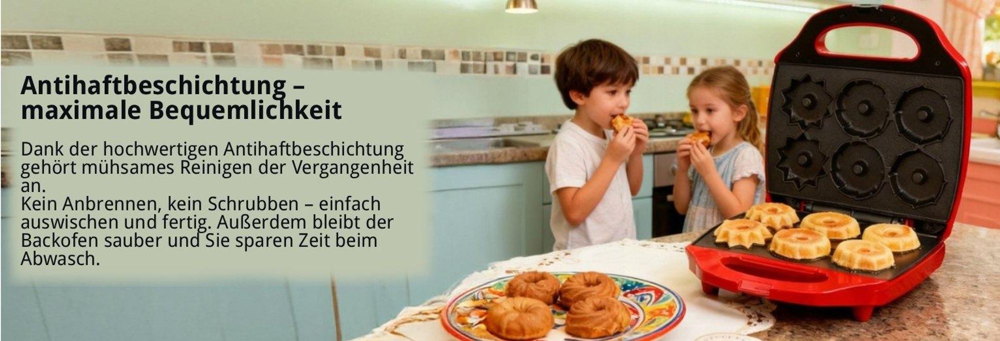 Kalorik Guglhupfbäcker Traditionsformen, 3 Formen für leckere Törtchen, 900 W, Rot, TKG CKM 1007 RD