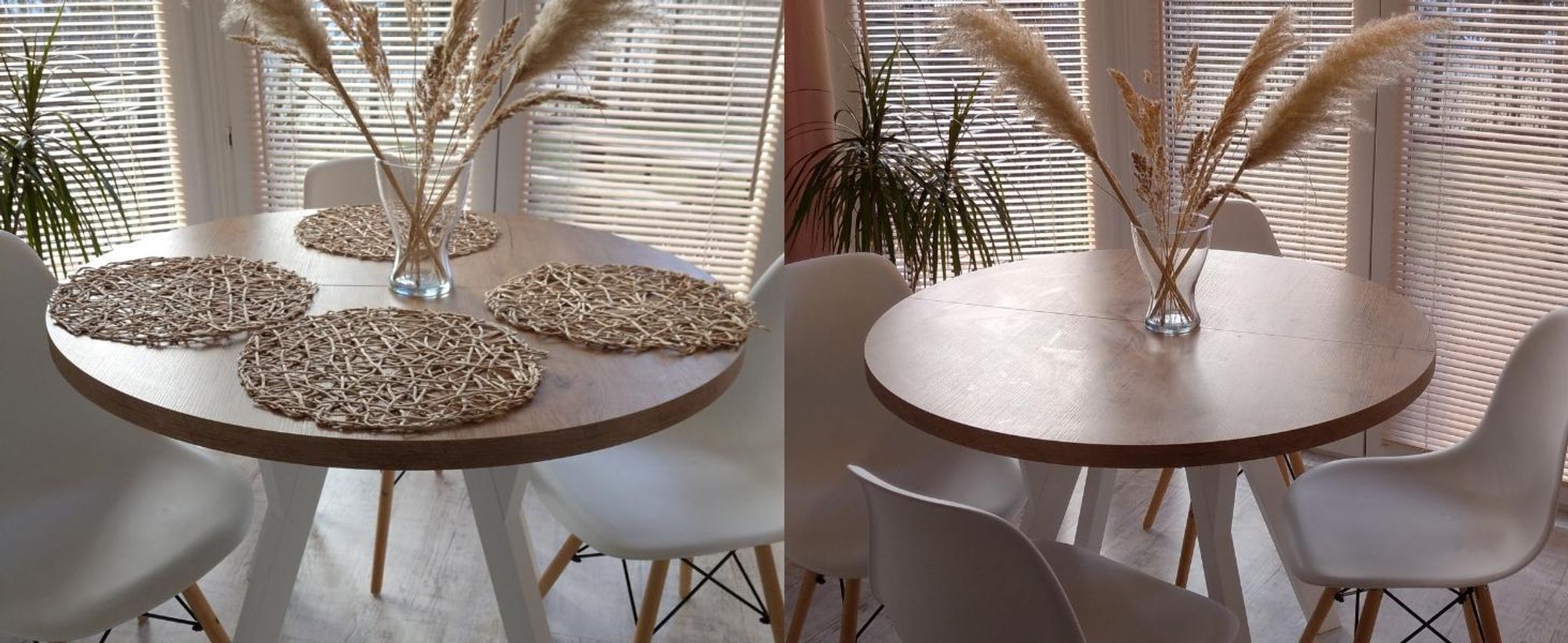 Runder Ausziehbarer Tisch für Esszimmer, PERO, Loft-Stil, Skandinavische, Durchmesser: 90 / 140 cm, Farbe: Eiche Sonoma / Schwarz